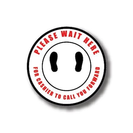 Ergomat 32in CIRCLE SIGNS Please Wait Here For Cashier To Call You Forward DSV-SIGN 1024 #6110 -UEN